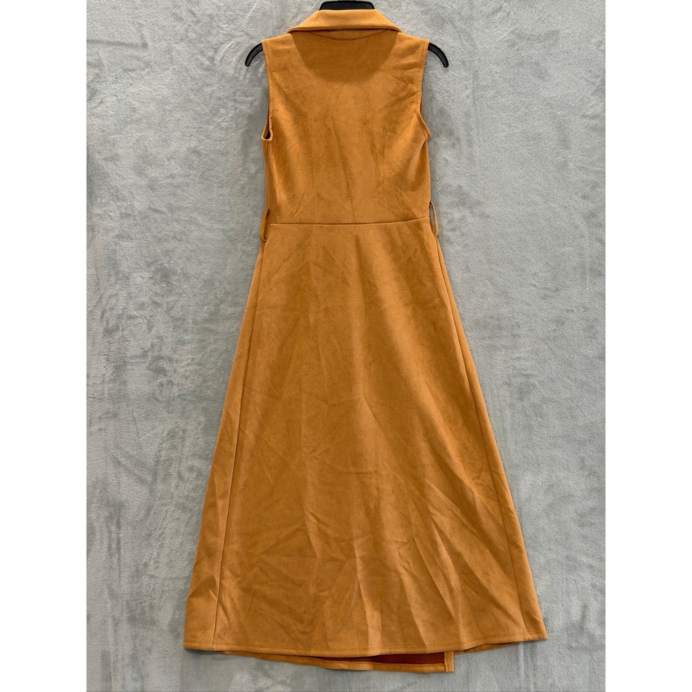 Rosie Harlow Planet Gold Juniors' Faux-Suede Sleeveless Jacket Midi Dress XS $69 - Picture 10 of 12